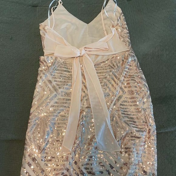 Rose Gold Sequin Mini Dress - Picture 4 of 7
